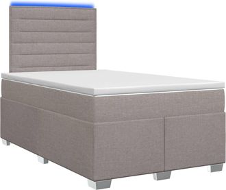 vidaXL Letto Box Spring Con Materasso Tortora 120 X 190 Cm Tessuto Vidaxl