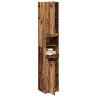Berkfield Home Bathroom Cabinet Old Wood 32x34x188.5 cm Engineered Wood in Brown