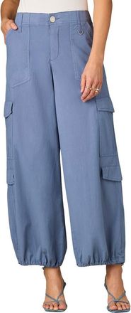 Wit & Wisdom Skyrise High Waist Wide Leg Utility Pants in Stormy Blue at Nordstrom, Size 00