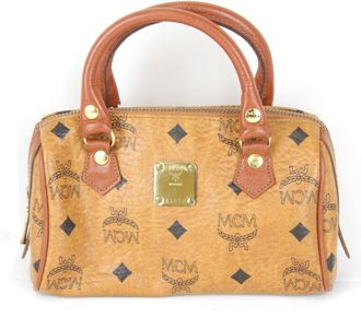 MCM Mcm Visetos Leather Boston Bag (Pre-Owned)