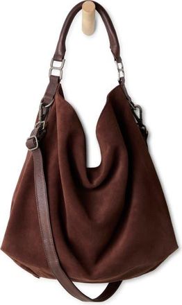 Free People Suzie Suede Slouch Tote in Espresso at Nordstrom