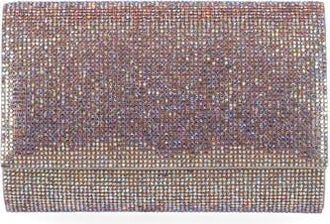 Jessica McClintock Alexis Rhinestone Crossbody Clutch in Honey at Nordstrom Rack