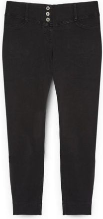 Fiorella Rubino Denim Jeggings met Decoratieve Knopen - Dames - Skinny Jeans - Zwart - L - Denim - Jeans