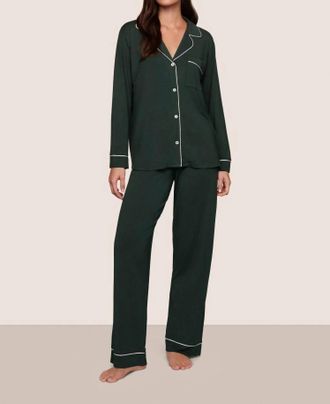Eberjey Gisele Long Pajama Set In Forest Green