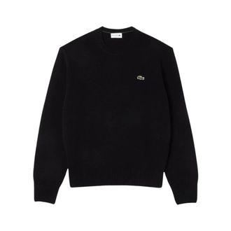 Lacoste Wollen trui met ronde hals - Heren - Truien - Zwart - Maat: 2XL Wol