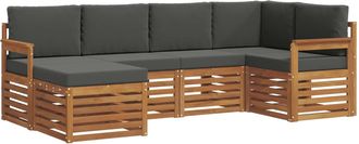 vidaXL Conjunto De Sof&aacute;s De Exterior 6 Uds. Natural Y Antracita Vidaxl