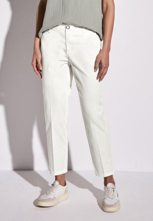 Street One Chinohose STREET ONE, Damen, Gr. 40, L&auml;nge 28, weiss (sanftes wei&szlig;), Web, Obermaterial: 97% Baumwolle, 3% Elasthan, unifarben, regular fit kn&ouml;chelfrei