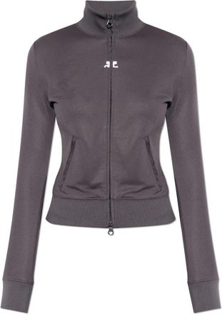 Courr&egrave;ges Turtleneck Sweatshirt - Dames - Vesten met rits - Bruin - S - Leer - Hoodies & sweatvesten