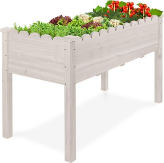 Best Choice Products 48x24x30in Raised Garden Bed, Elevated Wooden Planter for Yard w/ Foot Caps, Liner
