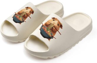 Generic Capybara Eating Japanese Ramen Noodles Slides for Women Men Soft Thick Bottom Coconut Slippers Sandals for Bathroom Beach