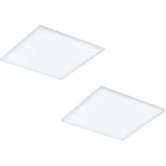 Loops 2 PACK 595mm Sleek Ceiling Light White Slim Square Low Profile 33W LED 4000K