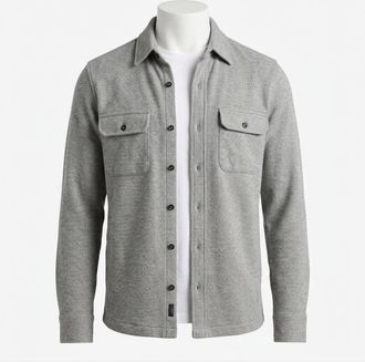 Faherty Legend Sweater Shirt In Fossil Grey Twill