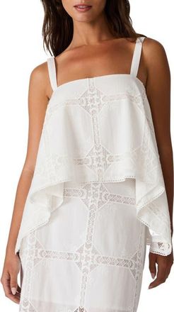Steve Madden Ainslee Embroidered Detail High-Low Cotton Top in Antique at Nordstrom, Size X-Large