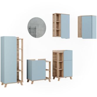 Vicco Set di mobili da bagno Karen, Sonoma, 5 parti