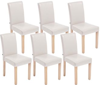 Clp Set De 6 Sillas De Comedor Ina En Polipiel Crema Natural