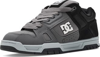 DC Stag Mens Skate Shoes Grey/Black/White : 12.5 D - Medium, Leather/Suede
