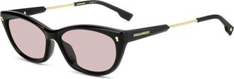Dsquared2 Cat Eye Zonnebril - Dames - Zonnebrillen - Zwart - 57 MM - Accessoires