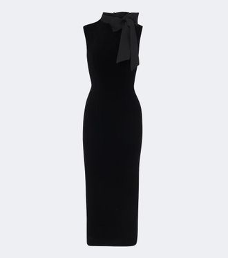 Roland Mouret Vestido de c&oacute;ctel de terciopelo con lazada