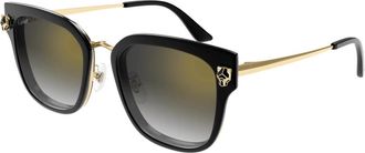 Cartier Panth&egrave;re Zonnebril - Dames - Zonnebrillen - Zwart - 55 MM - Accessoires