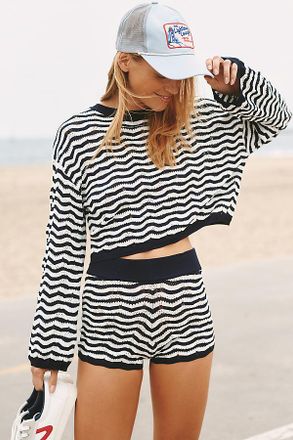 PQ Swim Luna Crochet Sweater Shorts