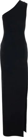 Elisabetta Franchi Womens Long One-Shoulder Dress Black Viscose