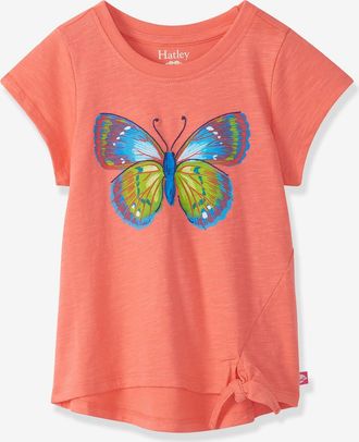 Hatley T-Shirt mit Schmetterling M&auml;dchen Hatley Knoten am Saum karotte