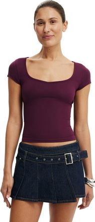 Cotton On Womens Hold Me Short Sleeve in Blackberry Belle at Nordstrom, Size Xx-Large