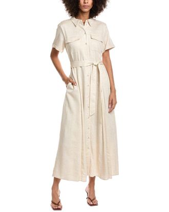 Ted Baker Belted Linen-Blend Shirtdress