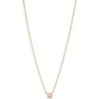 Argento Vivo Bezel Lab Grown Diamond Pendant Necklace in Gold at Nordstrom