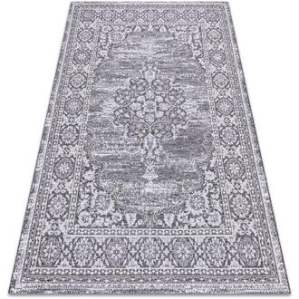 RugsX Rugsx - Alfombra De Cuerda Sisal Loft 21213 Ornamento Gris / Plateado / Marfil Grey 140x200 Cm