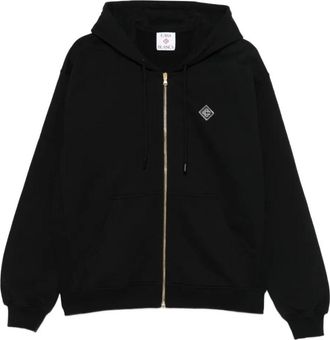 Casablanca Hoodies & sweatvesten, Heren, Zwart, L, Chrome Full Zip Hoodie