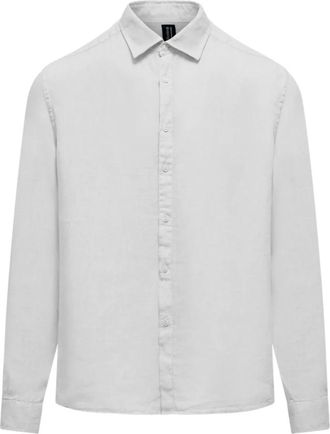 Bomboogie Witte Shirt met Franse Kraag - Heren - Casual Overhemden - Wit - 3XL - Linnen - Overhemden