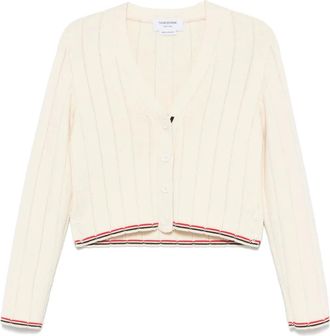 Thom Browne Cardigan a coste - Toni neutri
