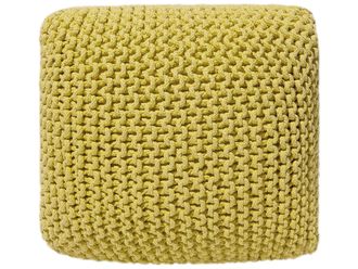 Beliani Beliani - Pouf Poggiapiedi In Tessuto Giallo 50 X 50 X 31 Cm Conrad