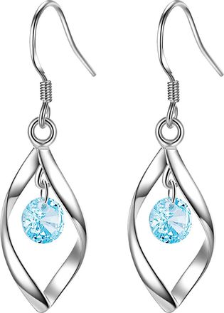 Generic Silver Drop Earrings For Women,Sterling Silver Diamond Earrings,Hypoallergenic Rhinestone Earrings,Lightweight Square Hook Earrings,Shiny Crystal Ston