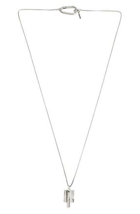 AllSaints Leor Dog Tag Pendant Necklace in Warm Silver at Nordstrom