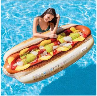 Trade Shop Trade Shop - Materassino Isola Gonfiabile Stampa Hot-dog In Pvc Mare Piscina 108 X 89 Cm