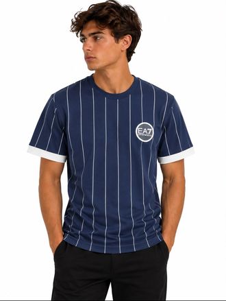 Emporio Armani Blue Striped T Shirt