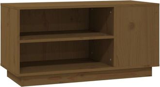 vidaXL Vidaxl - Mueble de tv madera maciza de pino marrón miel 80x35x40,5 cm