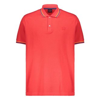 Paul & Shark Paul & Shark, Polo Shirts, male, Red, Size: 3XL Cotton T-Shirt with Pocket