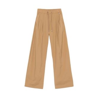 Herno Wide Trousers, female, Brown, Size: 2XS Light Stretch Nylon Trousers