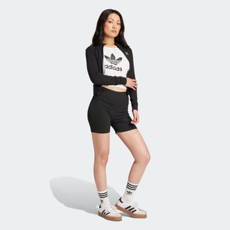 adidas Shorts ADIDAS ORIGINALS ESSENTIALS RIBBED, Damen, Gr. XL, N-Gr, schwarz (schwarz, normal, gr.), Obermaterial: 46% Baumwolle, 45% Viskose, 9% Elasthan,