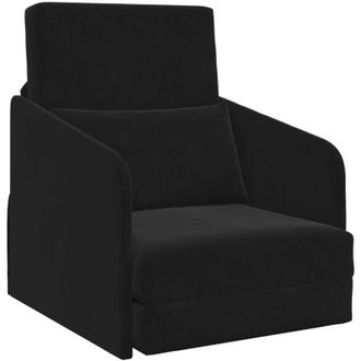 vidaXL Sof&aacute; Cama Negro 65 X 80 X 83 Cm Terciopelo Vidaxl