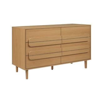 Sweeek C&oacute;moda vintage, 6 cajones, con efecto madera, roble