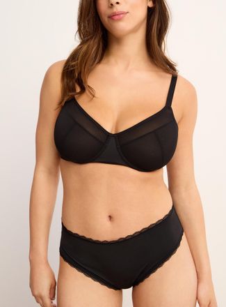 Miiyu Womens Smooth bands sheer mesh full-coverage bra