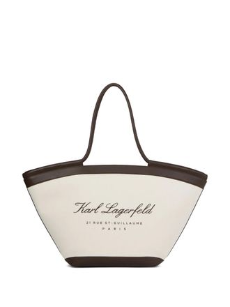 Karl Lagerfeld large Hotel Karl beach bag - women - Cotton/Polyurethane - OS - Neutrals