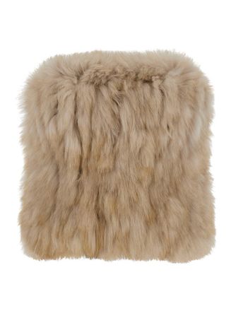 Suprema Beige Top With Sleeveless Design In Fur Woman