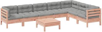 vidaXL Set De Sof&aacute;s Jard&iacute;n 8 Pzas Con Cojines Madera De Abeto Douglas Vidaxl