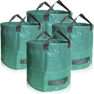 OEM Juego De 4 Bolsas De Jard&iacute;n De 500 Litros, Bolsas Resistentes Para Residuos De Jard&iacute;n, Bolsas De Pp Estables Y Plegables, Resistentes A Los Rayos Uv (