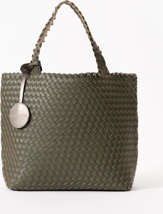 Ilse Jacobsen Womens Ilse Jacobsen Reversable Womens Braided Shopper - Army Gun Metal 410718 - Tan - Size: ONE size